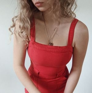 red retro jumpsuit